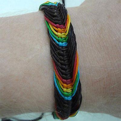 Brown Rainbow Bracelet Wristband Bangle Mens Womens Boys Girls Kids Jewellery
