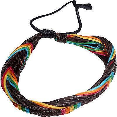 Brown Rainbow Bracelet Wristband Bangle Mens Womens Boys Girls Kids Jewellery