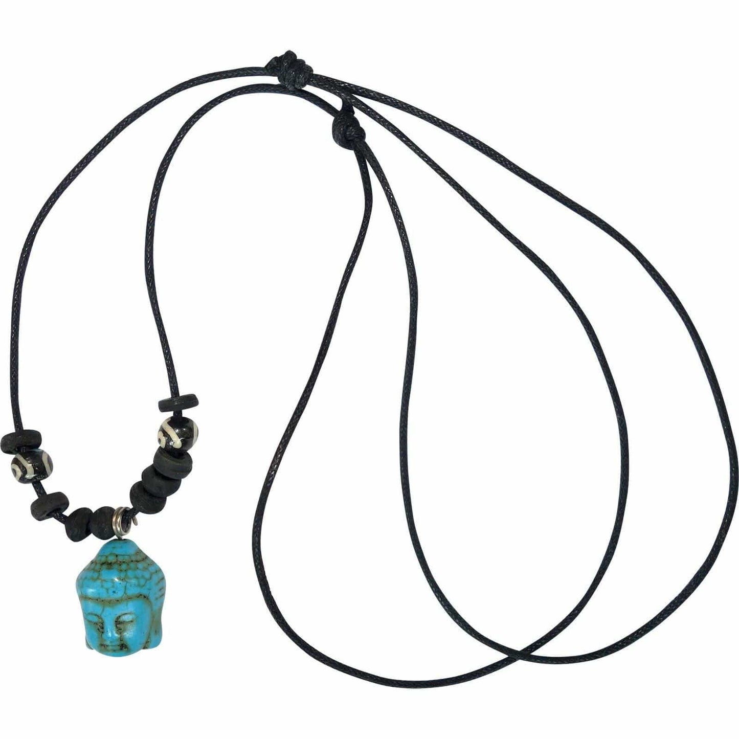 Buddha Pendant Black Cord Necklace Chain Mens Womens Boys Girls Ladies Jewellery