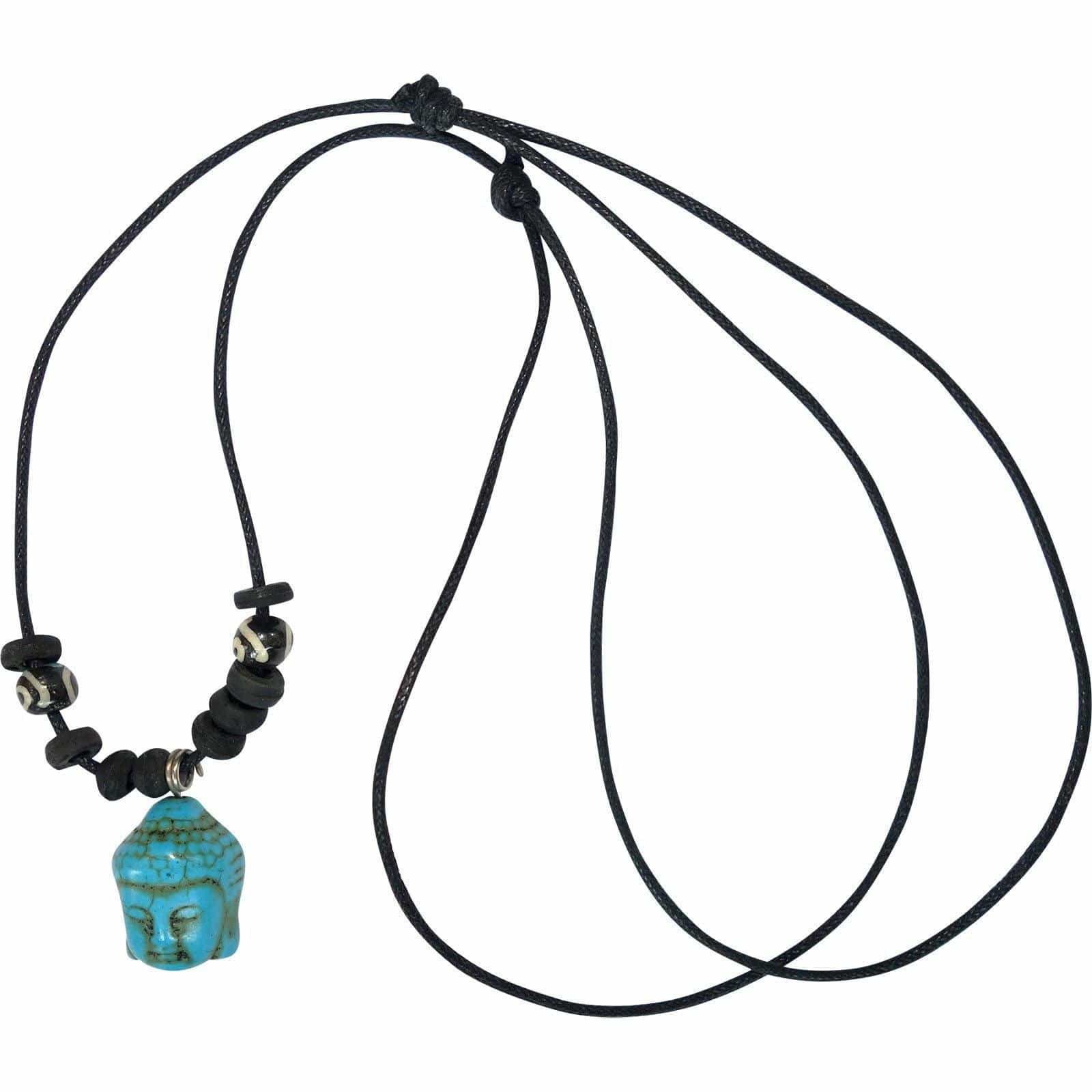 Buddha Pendant Black Cord Necklace Chain Mens Womens Boys Girls Ladies Jewellery