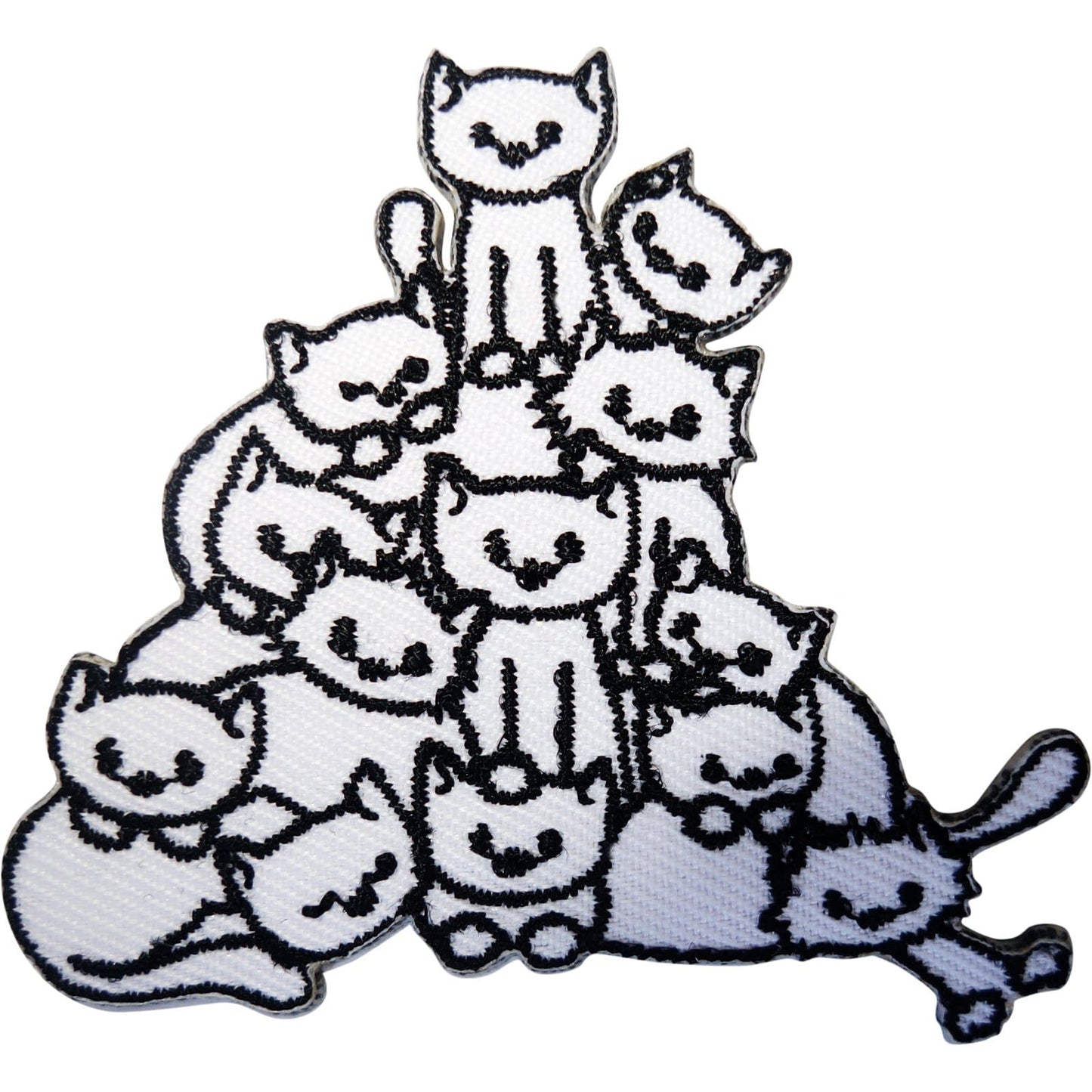 Cats Patch Iron Sew On Clothes Bag Kittens Embroidered Badge Cat Kitten Applique