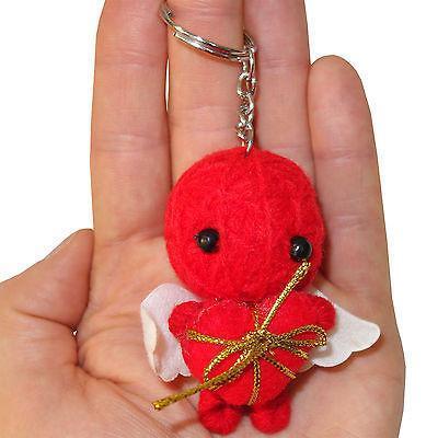Cherub Cupid White Wings Red Love Heart Voodoo Doll Keychain Gift Toy Bag Charm Cherub Cupid White Wings Red Love Heart Voodoo Doll Keychain Gift Toy Bag Charm