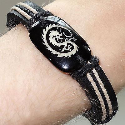Chinese Dragon Beach Charm Hemp Cord Bracelet Wristband Bangle Mens Boys Womens Chinese Dragon Beach Charm Hemp Cord Bracelet Wristband Bangle Mens Boys Womens