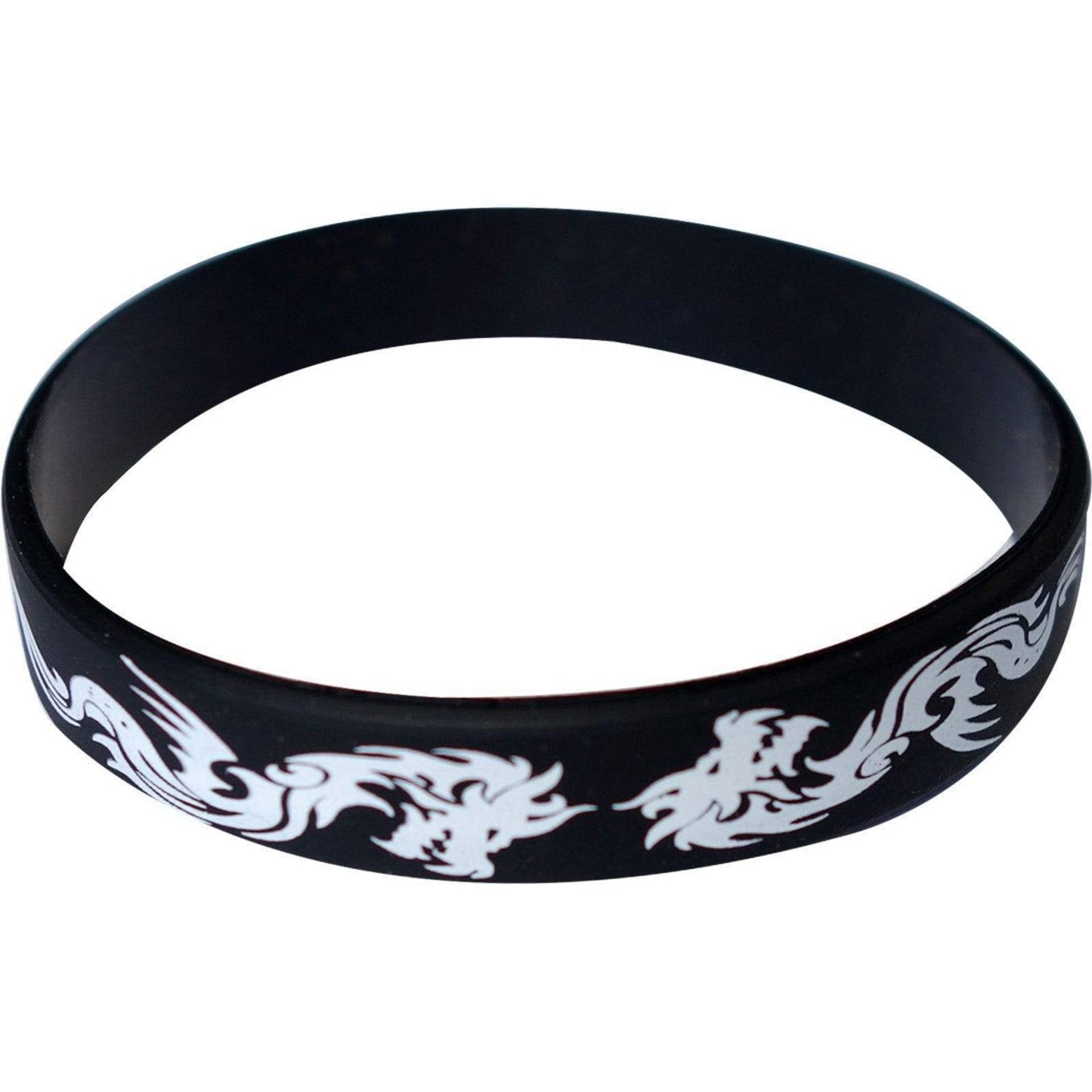 Chinese Dragon Rubber Wristband Silicone Bracelet Bangle Mens Ladies Jewellery