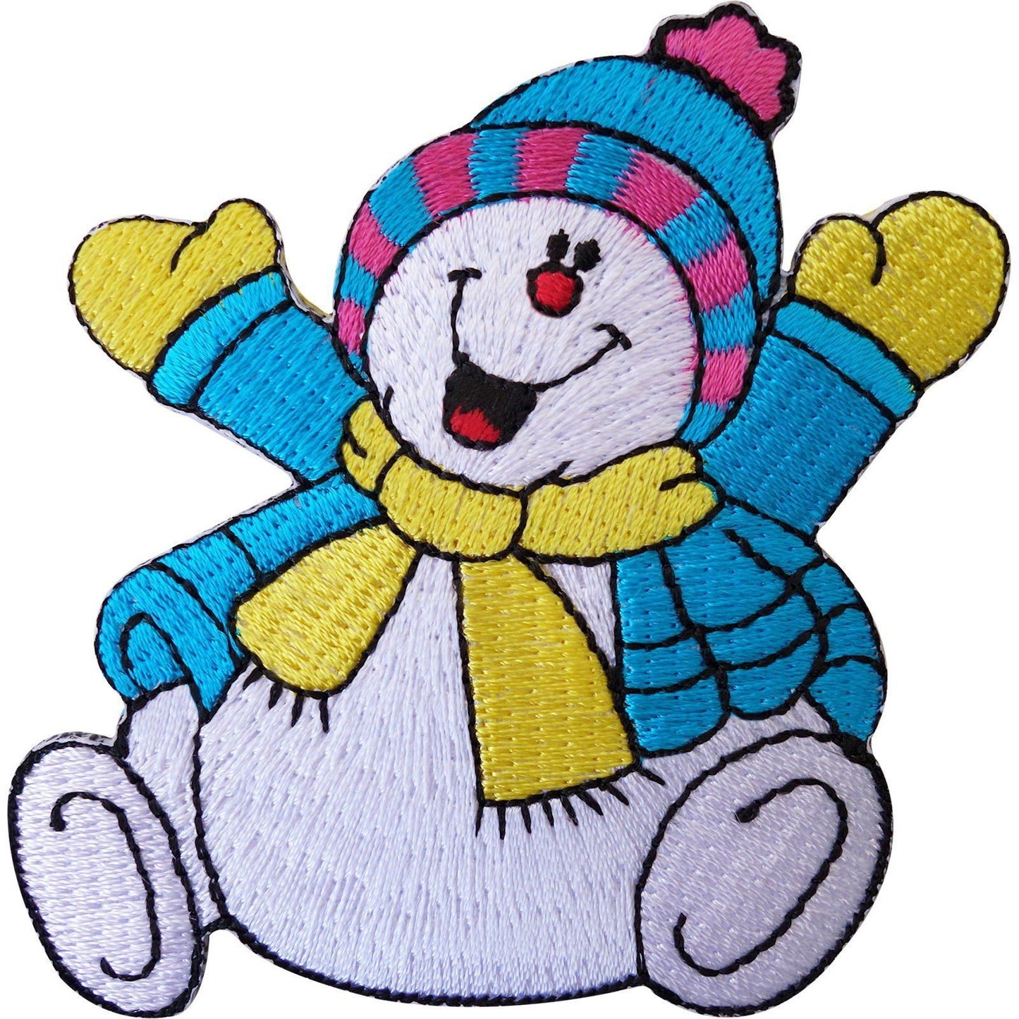 Christmas Snowman Embroidered Iron / Sew On Patch Decoration XMAS Applique Badge