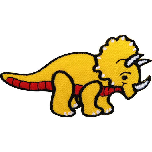 Clothing Patch Dinosaur Iron On Badge / Sew On T Shirt Embroidered Triceratops