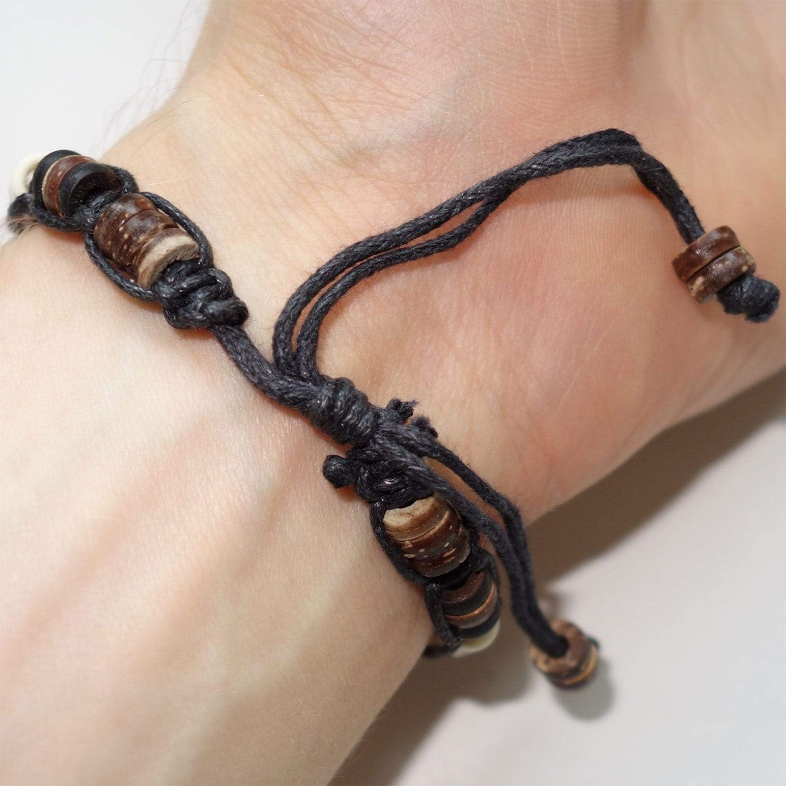 Cool Surfer Wood Beads Charm Bracelet Beads Wristband Bangle Mens Ladies Jewelry