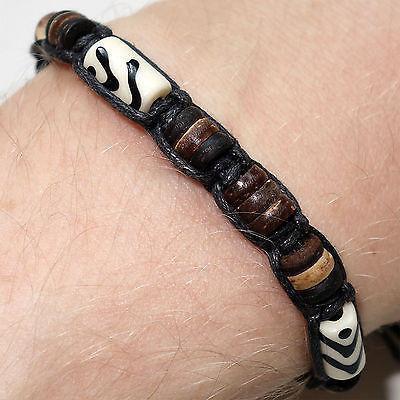 Cool Surfer Wood Beads Charm Bracelet Beads Wristband Bangle Mens Ladies Jewelry