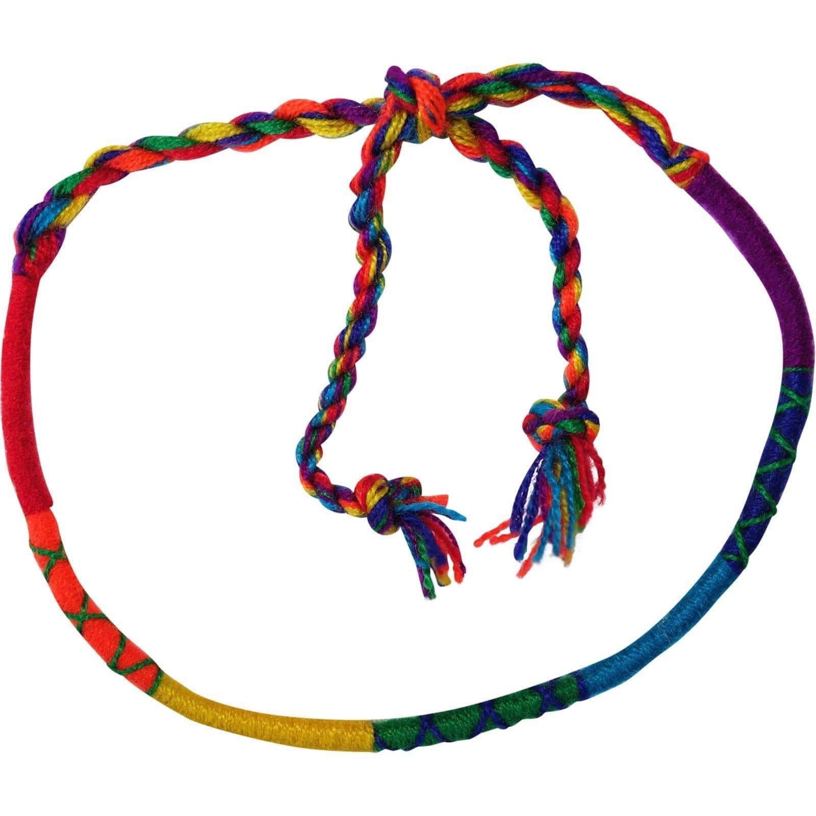 Cotton Rainbow Bracelet Wristband Bangle Mens Womens Ladies Boys Girls Jewellery