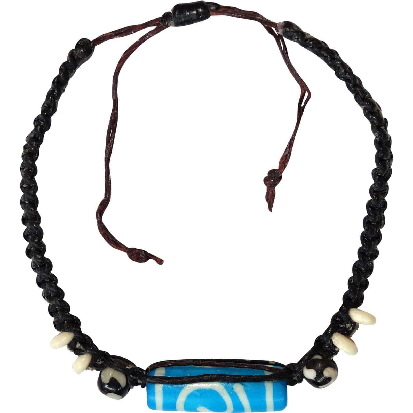 Cotton Wristband Beaded Bracelet Bangle Mens Womens Ladies Boys Girls Jewellery