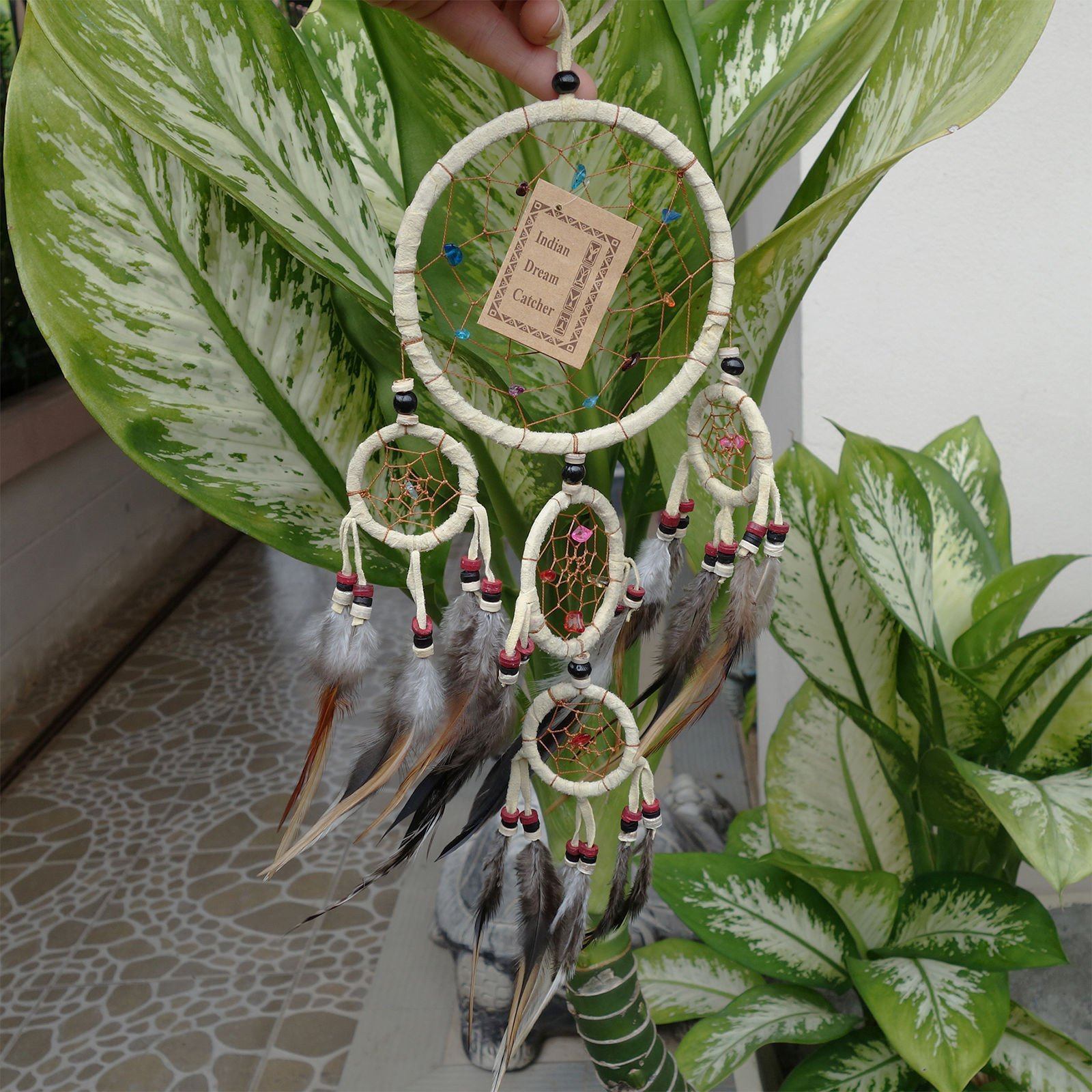 Cream Indian Dreamcatcher Childrens Kids Bedroom Decoration Small Dream Catcher