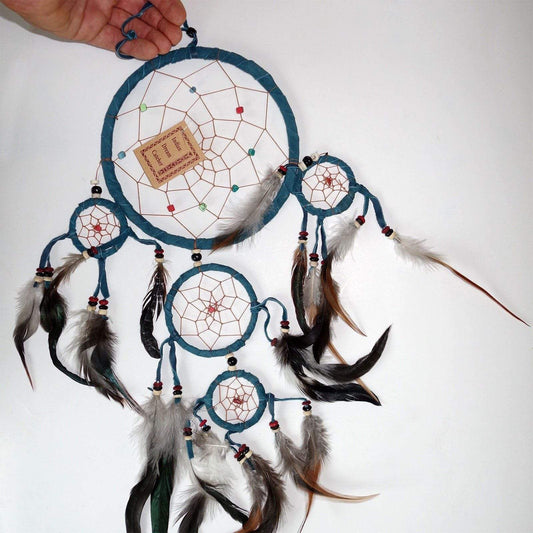 Dark Turquoise Handmade Dreamcatcher Medium Kids Bedroom Decor Dream Catcher Toy