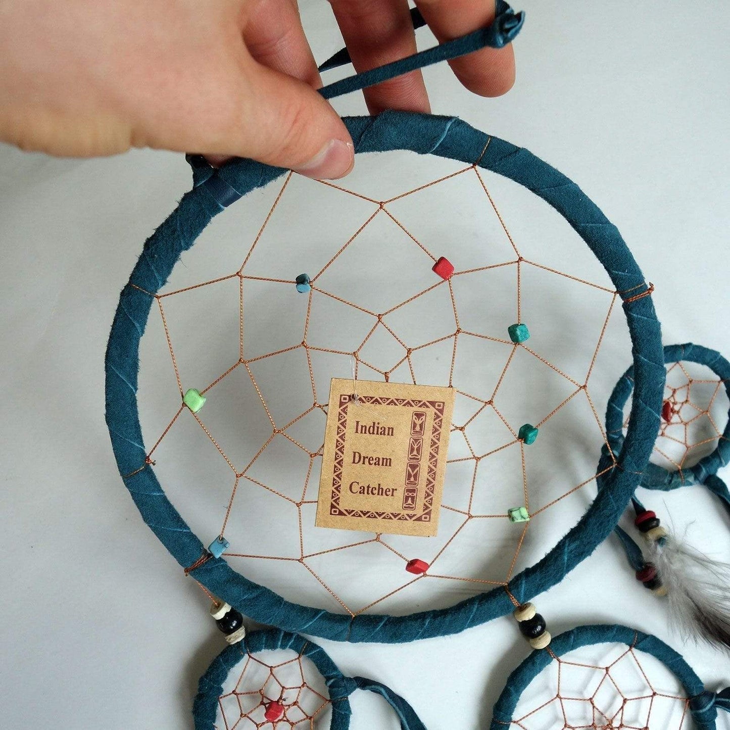 Dark Turquoise Handmade Dreamcatcher Medium Kids Bedroom Decor Dream Catcher Toy