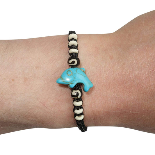 Dolphin Bracelet Beaded Wristband Bangle Mens Womens Boys Girls Ladies Jewellery