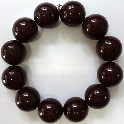 Elastic Dark Brown Bead Bracelet Wristband Bangle Womens Ladies Girls Jewellery