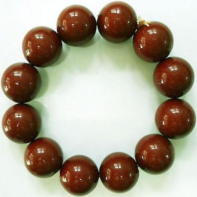 Elastic Light Brown Bead Bracelet Wristband Bangle Womens Ladies Girls Jewellery