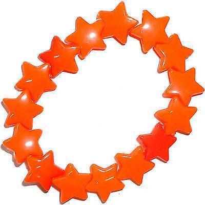 Elastic Neon Orange Stars Bracelet Wristband Bangle Toddler Girls Kids Jewellery Elastic Neon Orange Stars Bracelet Wristband Bangle Toddler Girls Kids Jewellery