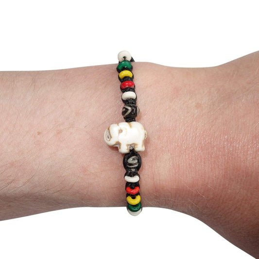 Elephant Bracelet Rasta Beads Wristband Bangle Mens Womens Boys Girls Jewellery