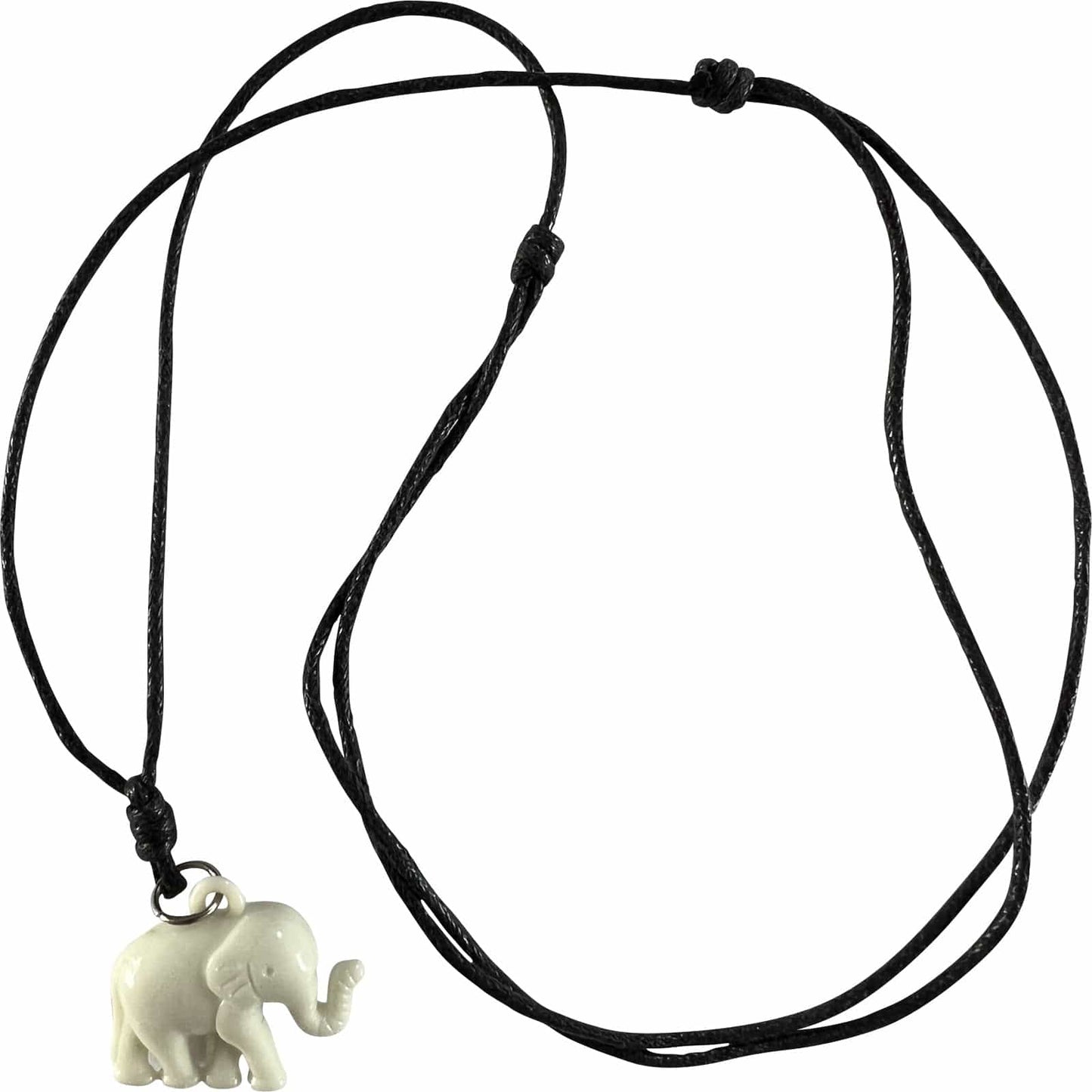 Elephant Pendant Black Cord Necklace Chain Womens Mens Kids Girls Boys Jewellery