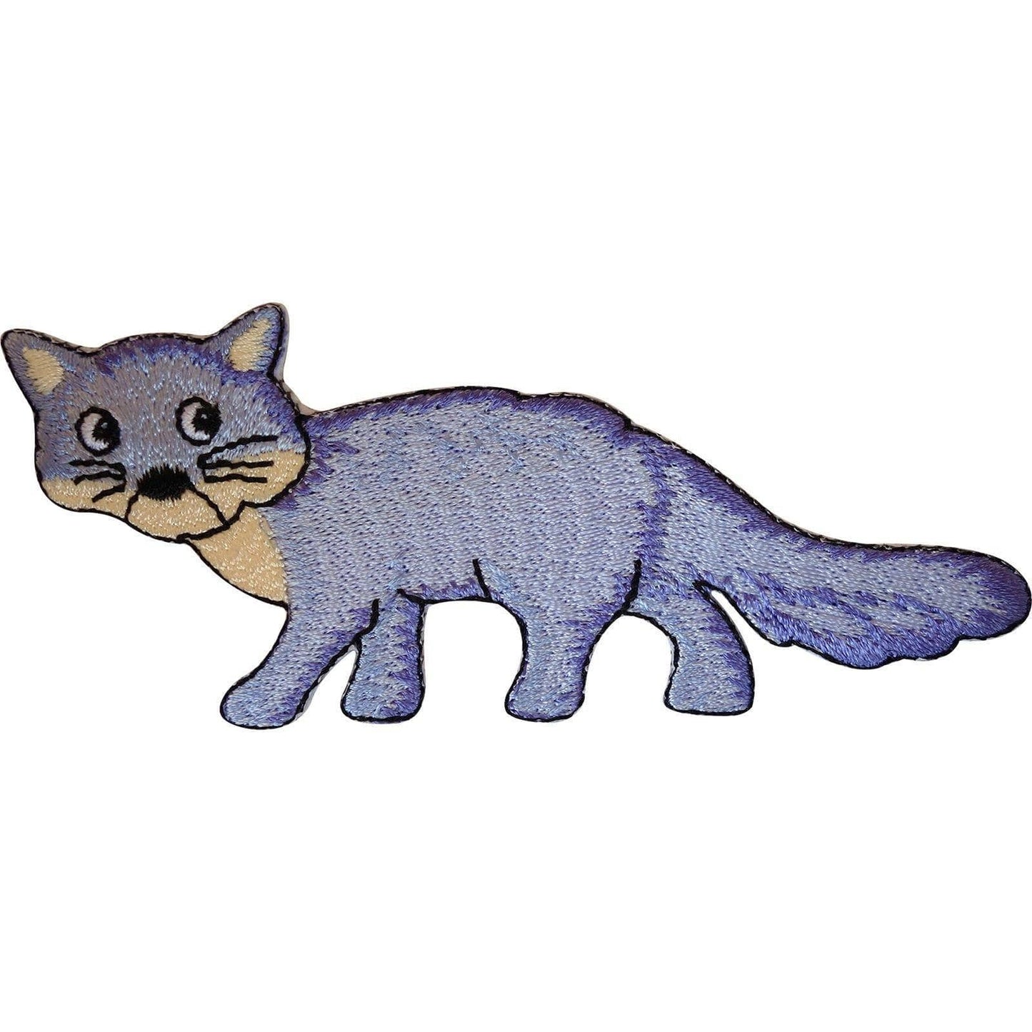 Embroidered Fox / Cat Iron On Badge Sew On Patch Clothes Bag Embroidery Applique