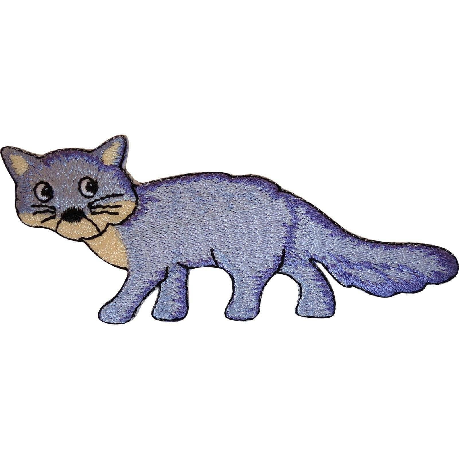 Embroidered Fox / Cat Iron On Badge Sew On Patch Clothes Bag Embroidery Applique