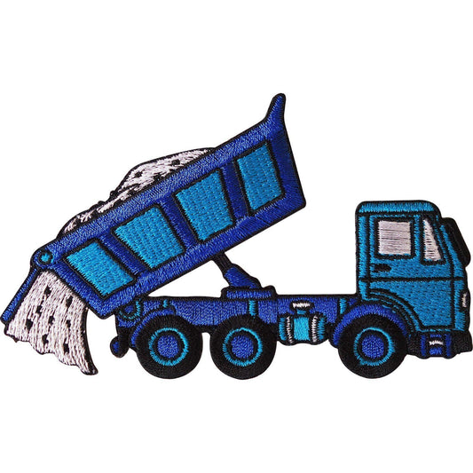 Embroidered Iron On Dumper Truck Patch Sew On Tipper Badge for Boys Jackets Bags