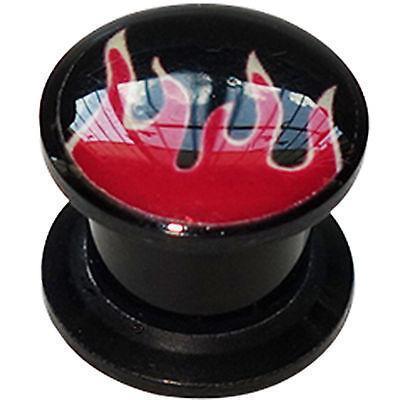 Fire Flames Screw On Ear Lobe Plug Stud Earring Expand Body Piercing Jewellery