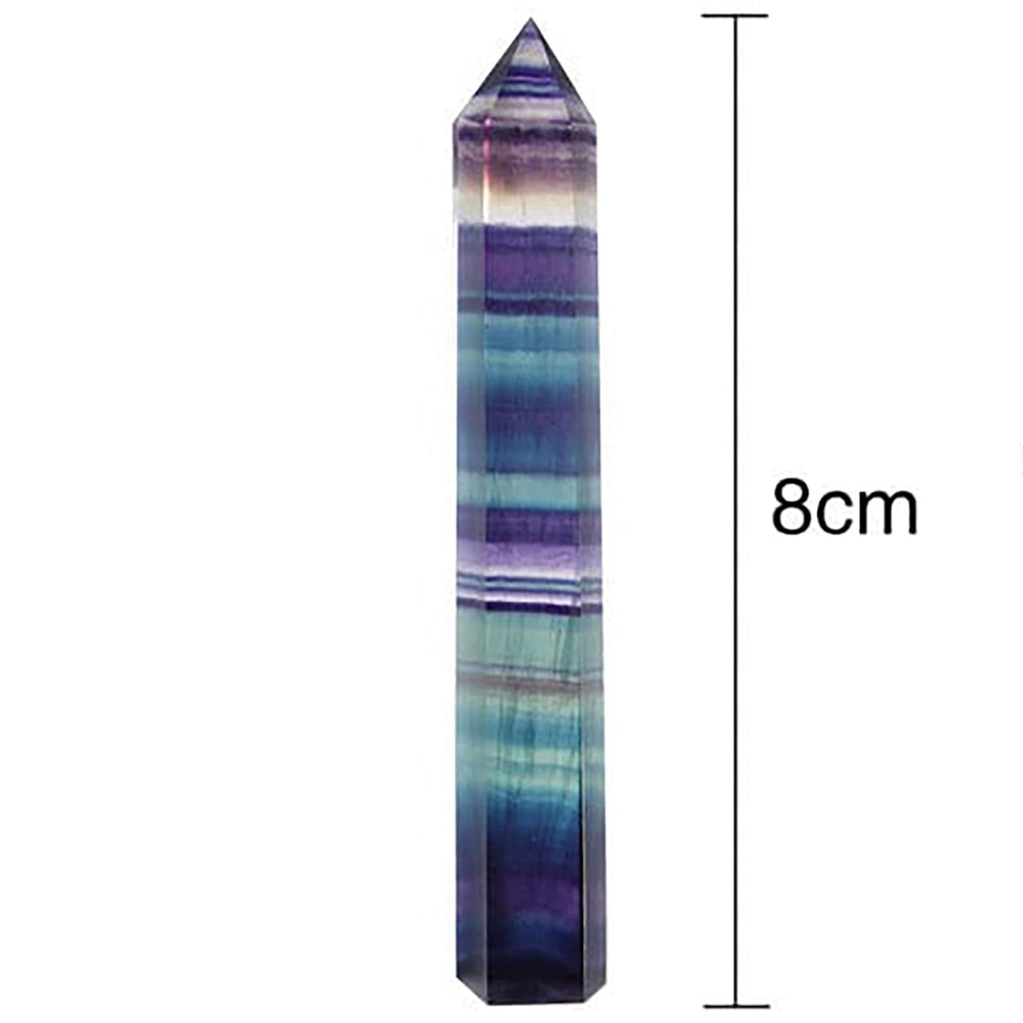 Fluorite Quartz Crystal Natural Gem Stone Wand Point Rainbow Gemstone Ornament