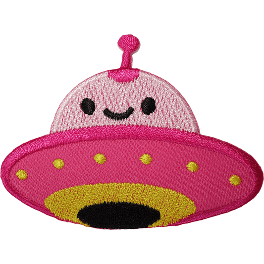 Flying Saucer Patch Iron Sew On Alien Spaceship UFO NASA Space Embroidered Badge
