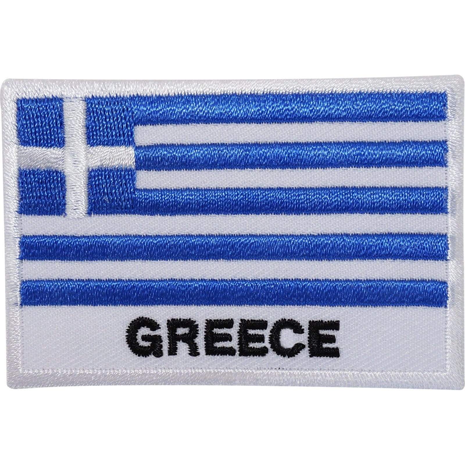 Greece Flag Embroidered Iron / Sew On Patch Greek Clothes Jeans Embroidery Badge