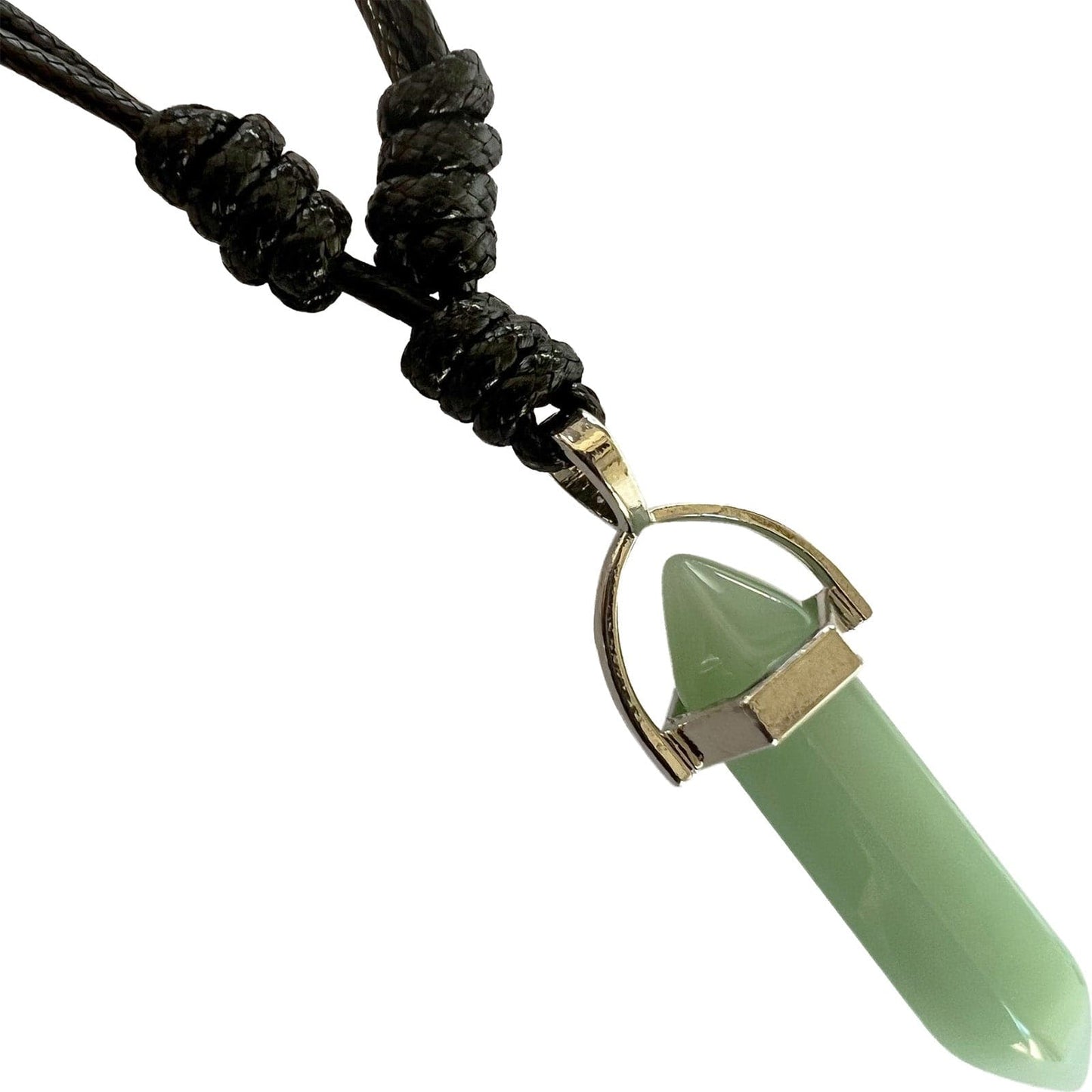 Green Prehnite Crystal Necklace Pendant Womens Mens Girls Quartz Gem Jewellery