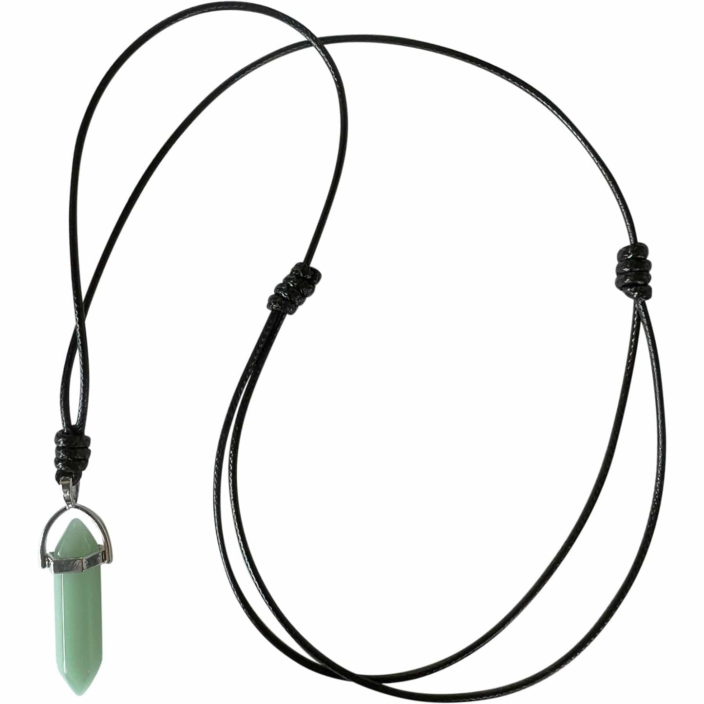 Green Prehnite Crystal Necklace Pendant Womens Mens Girls Quartz Gem Jewellery