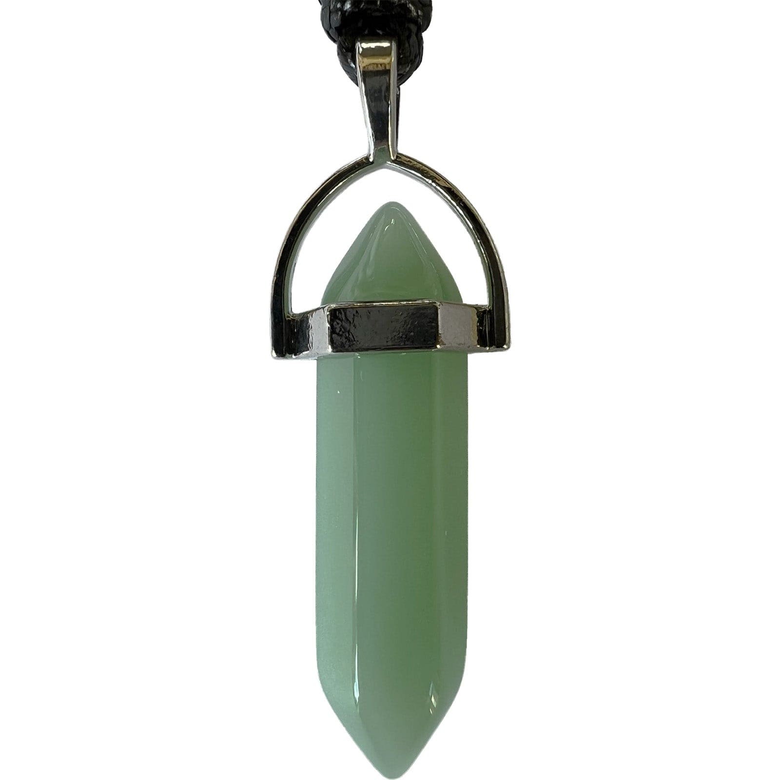 Green Prehnite Crystal Necklace Pendant Womens Mens Girls Quartz Gem Jewellery