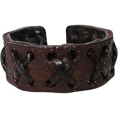 Handmade Brown Leather Ring Mens Womens Mans Ladies Hippie Hippy Surf Jewellery Handmade Brown Leather Ring Mens Womens Mans Ladies Hippie Hippy Surf Jewellery