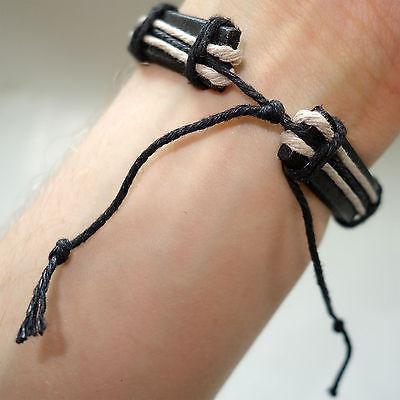 Hemp Cord Charm Surfer Bracelet Wristband Bangle Mens Boys Womens Girls Childs