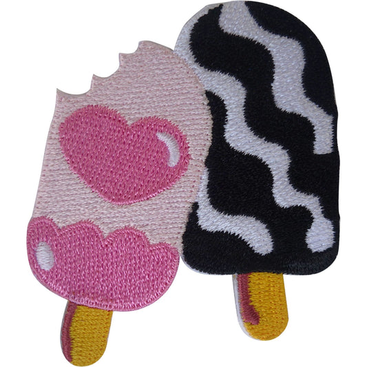 Ice Lolly Patch Iron On Sew On Clothes Lollies Arts and Crafts Embroidered Badge