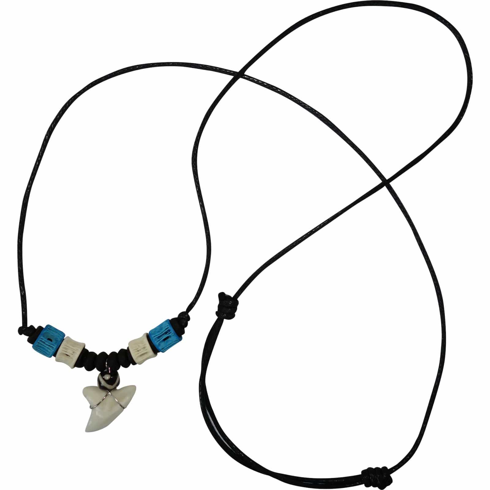 Imitation Resin Shark Tooth Necklace Pendant Chain Mens Boys Girls Womens Ladies Beach Jewellery