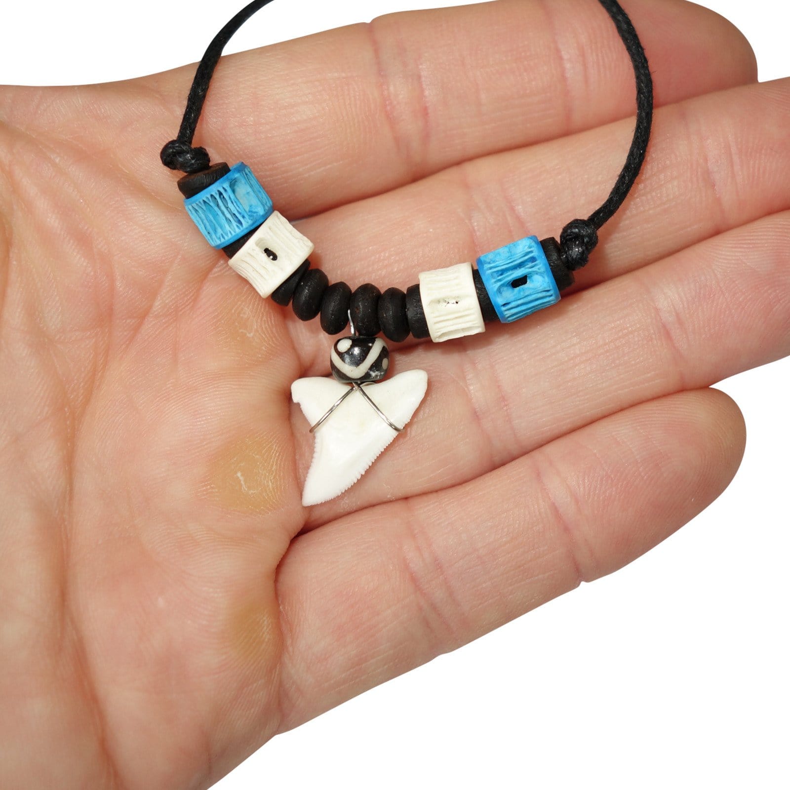 Imitation Resin Shark Tooth Necklace Pendant Chain Mens Boys Girls Womens Ladies Beach Jewellery