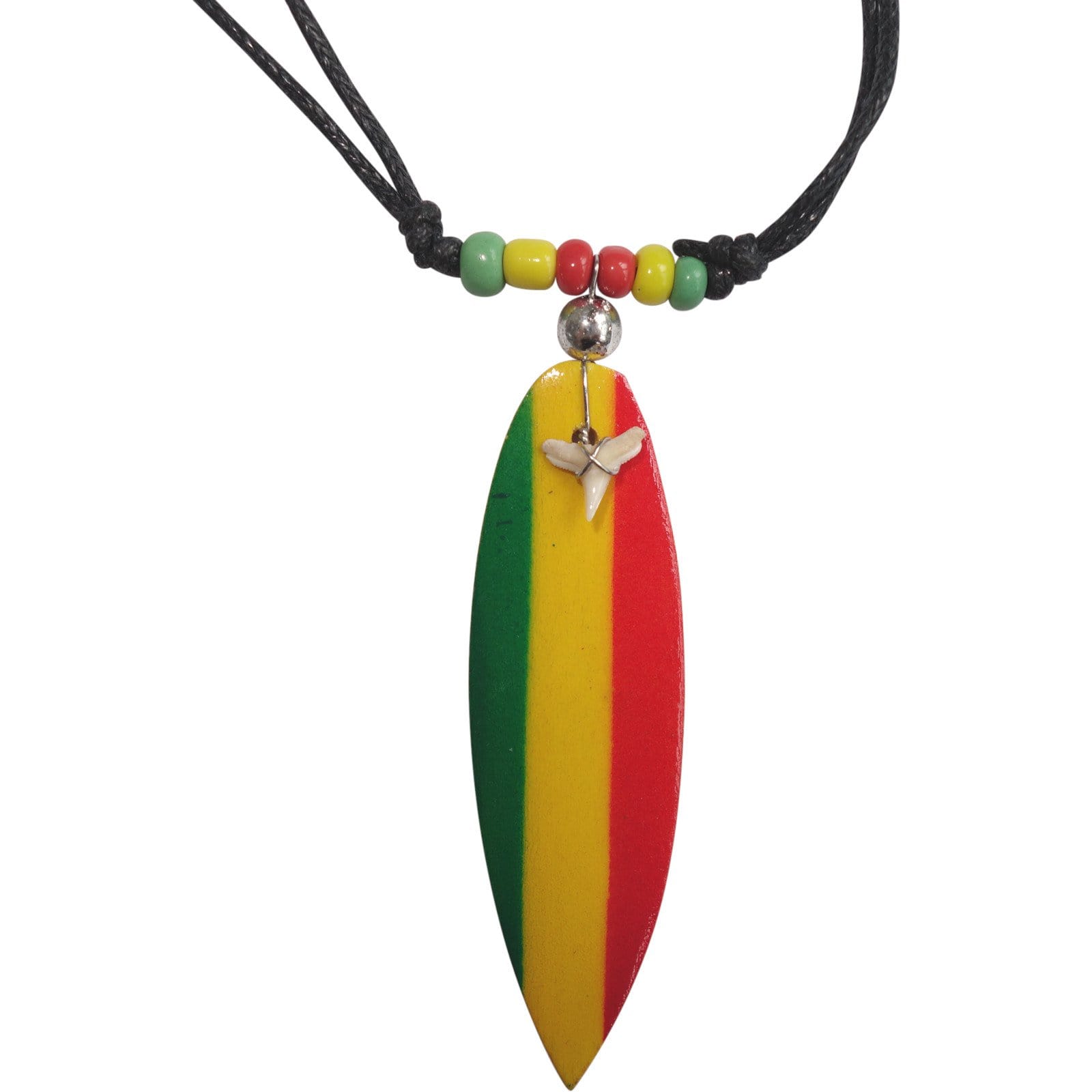 Surfboard Shark Tooth Pendant Chain Surf Necklace Mens Boy Girl Surfer Jewellery