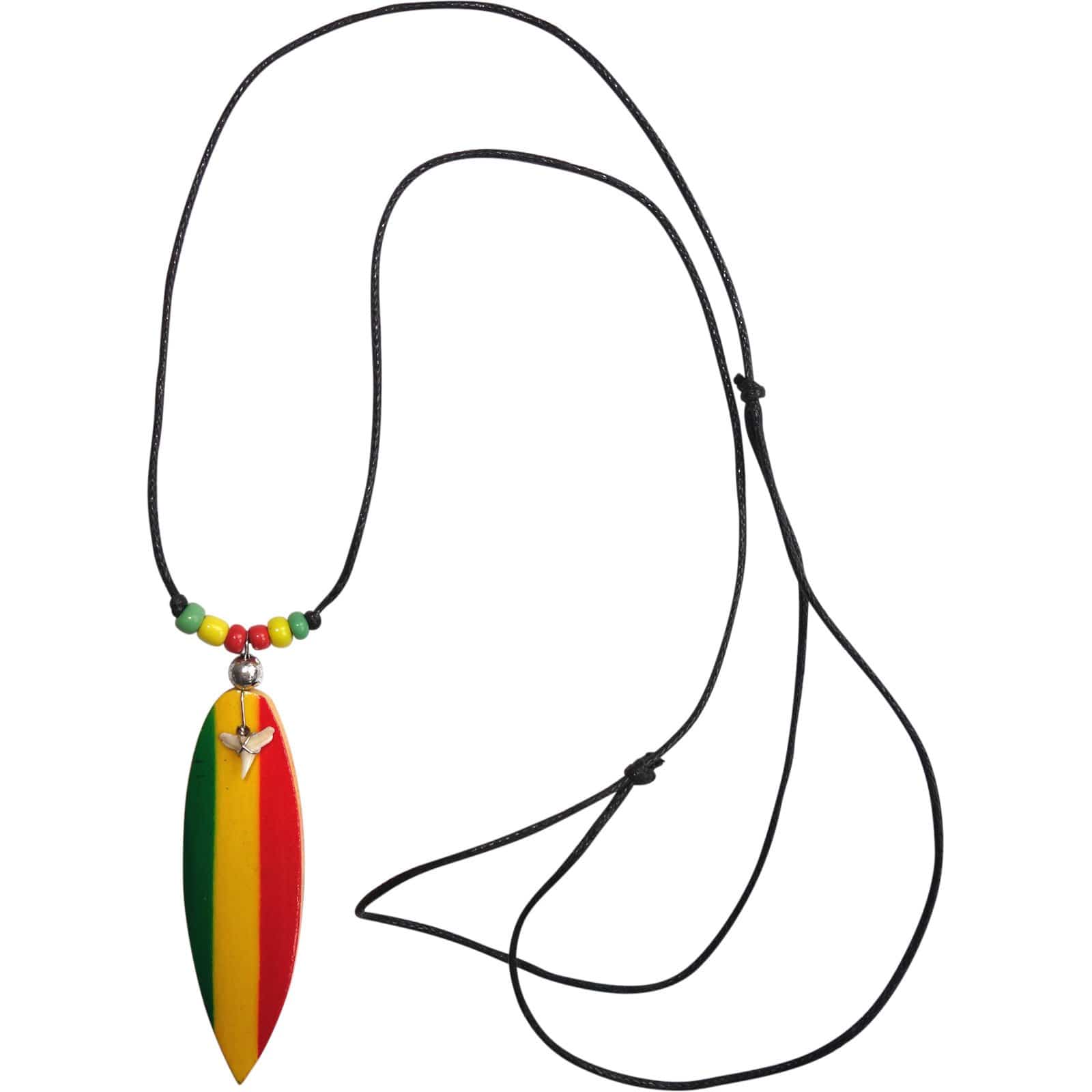 Surfboard Shark Tooth Pendant Chain Surf Necklace Mens Boy Girl Surfer Jewellery