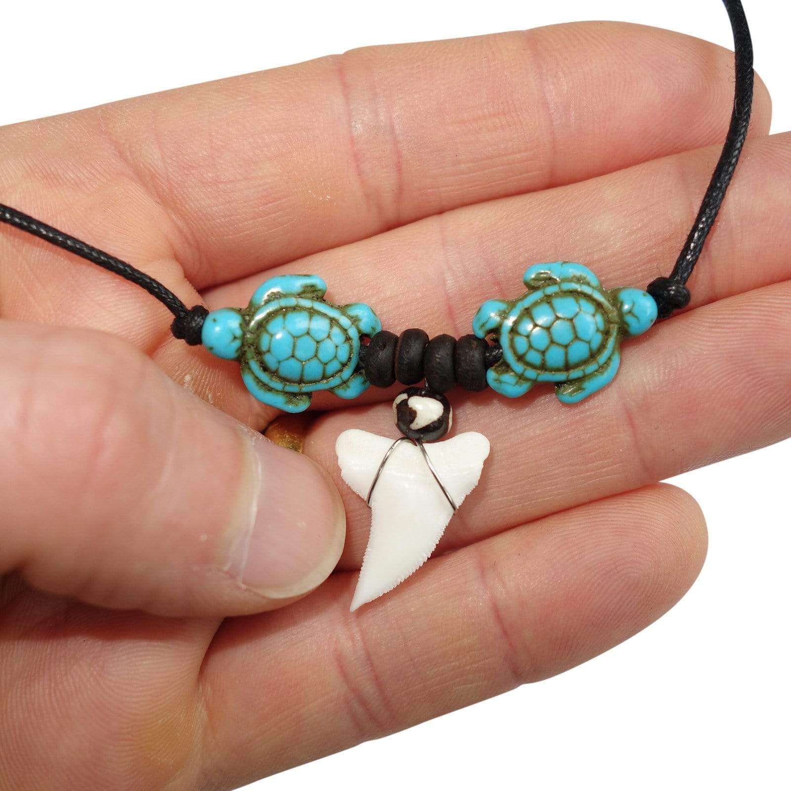 Turtle Turquoise Stone Shark Tooth Necklace Chain Pendant Mens Womens Jewellery