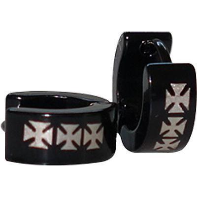 Iron Cross Tiny Small Black Hoop Huggie Stud Earrings Jewellery for Men Women Iron Cross Tiny Small Black Hoop Huggie Stud Earrings Jewellery for Men Women