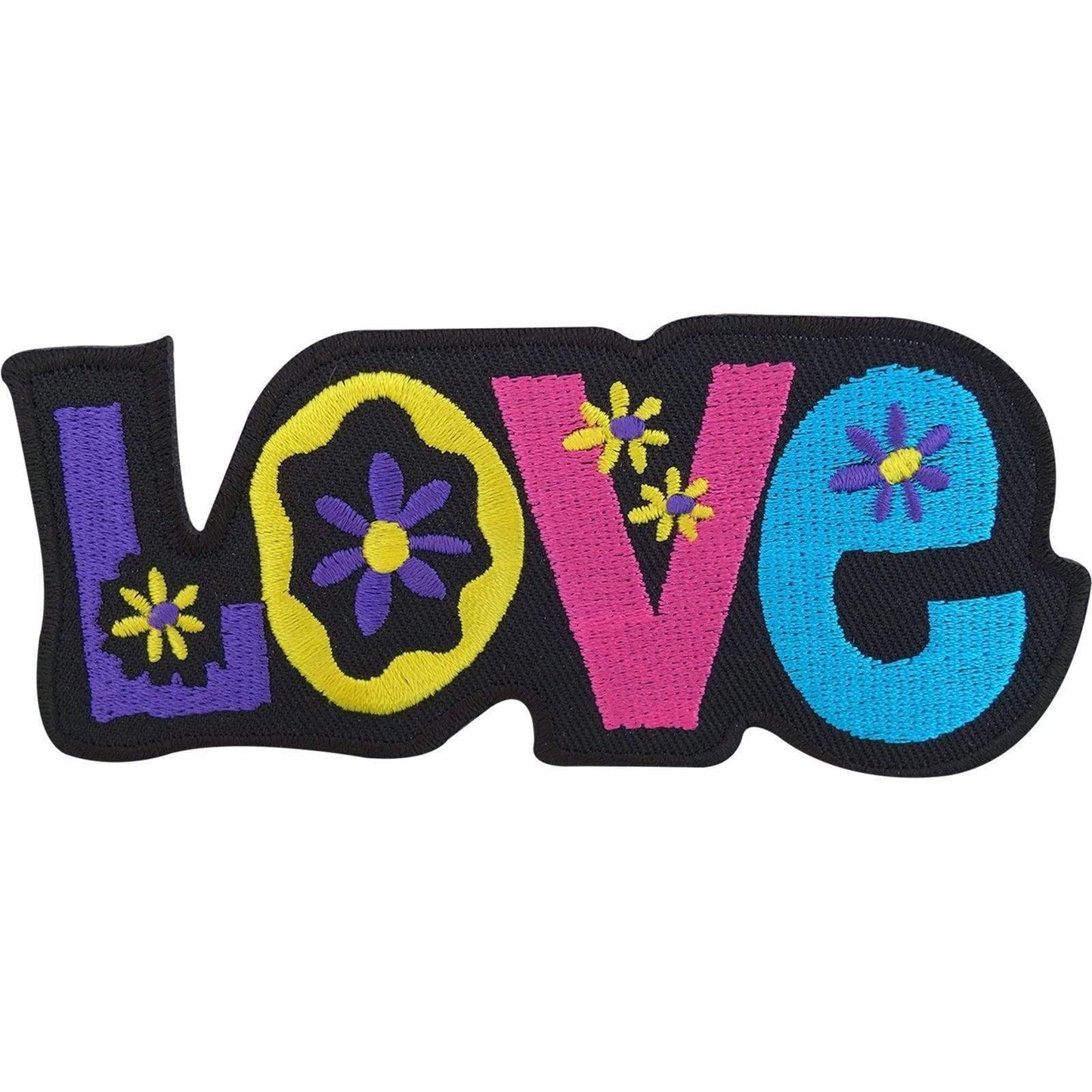 Iron On Badge / Sew On Hippie Patch Embroidered Love for Hippy Jeans T Shirt Bag