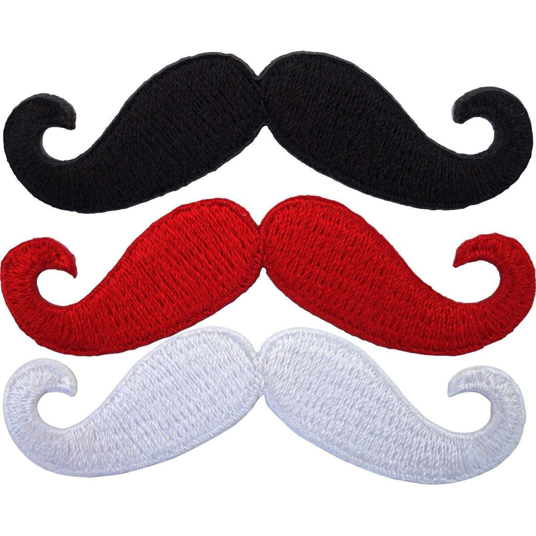Iron On Patches 3 x Embroidered Moustaches Iron Sew On Badges Monopoly