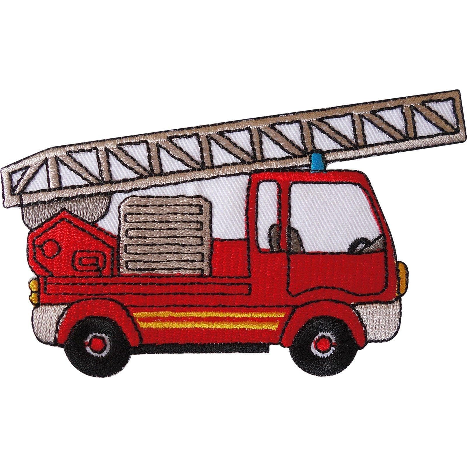Iron On / Sew On Embroidered Fire Engine Patch Badge for Boys Jackets
