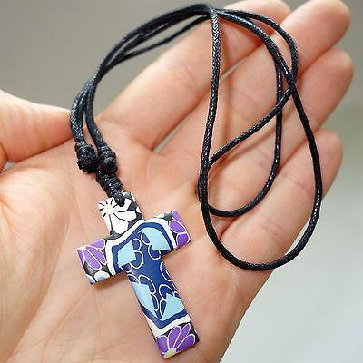 Jesus Cross Pendant Necklace Chain Flower Power 60s Fancy Dress Hippy Jewellery Jesus Cross Pendant Necklace Chain Flower Power 60s Fancy Dress Hippy Jewellery