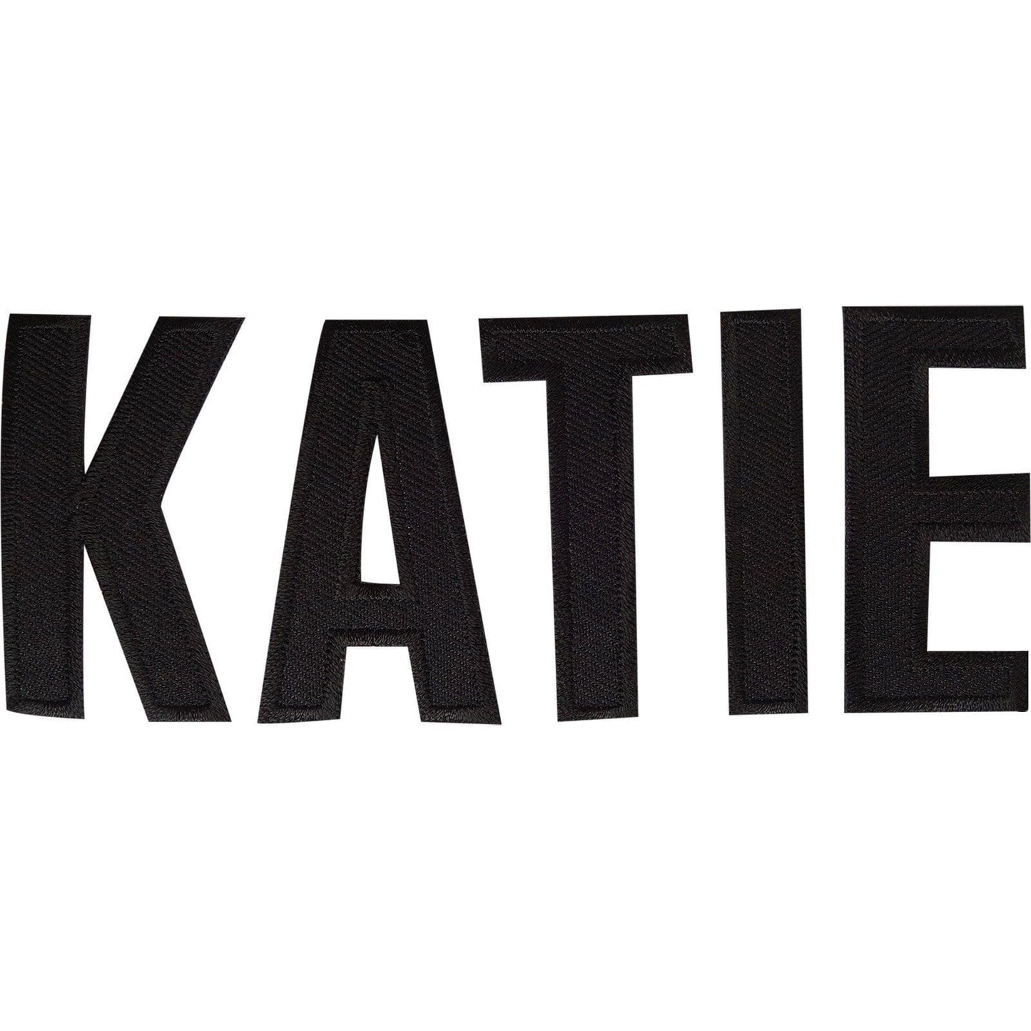 KATIE Name Patch Embroidered Letters Tag Label Badge Iron Sew On Clothes T Shirt