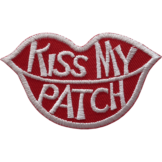 Kiss My Patch Iron On Sew On T Shirt Jeans Jacket Bag Red Lips Embroidered Badge