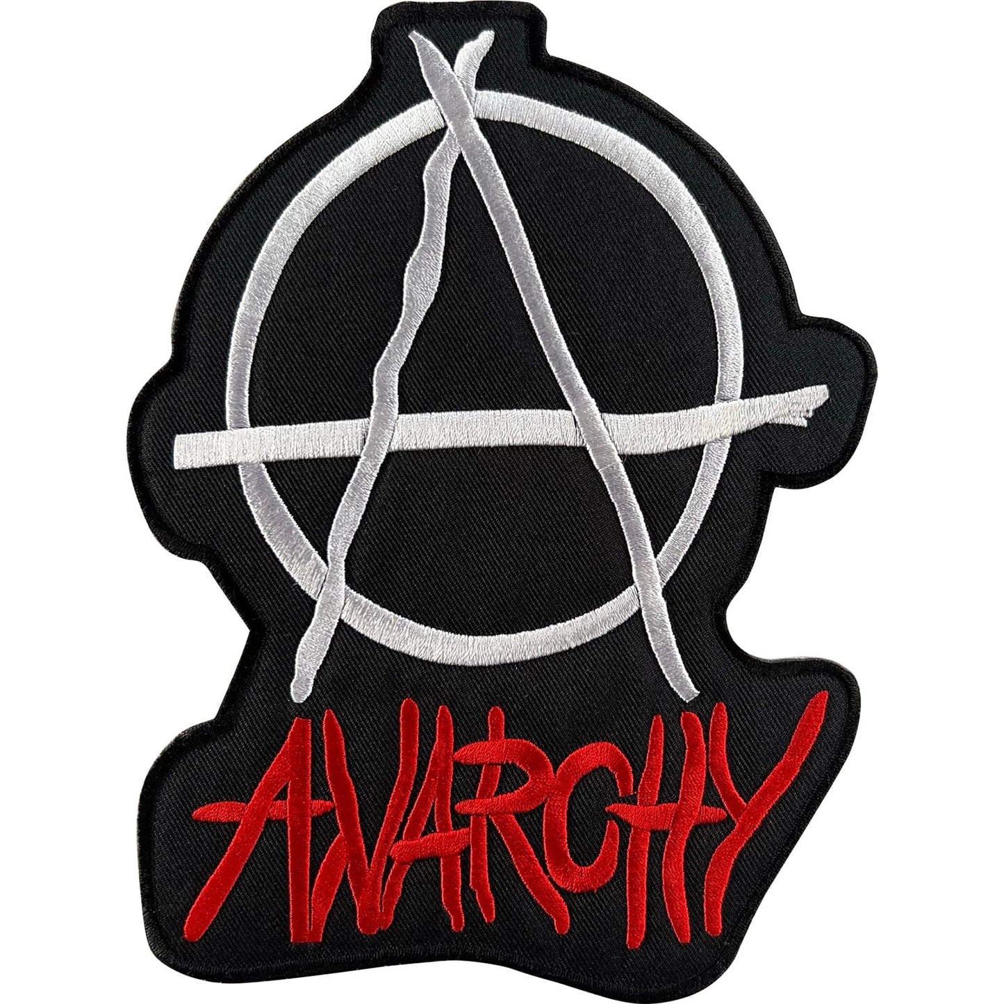Large Anarchy Symbol Iron Sew On Patch Big Anarchist Sign Punk Embroidered Badge