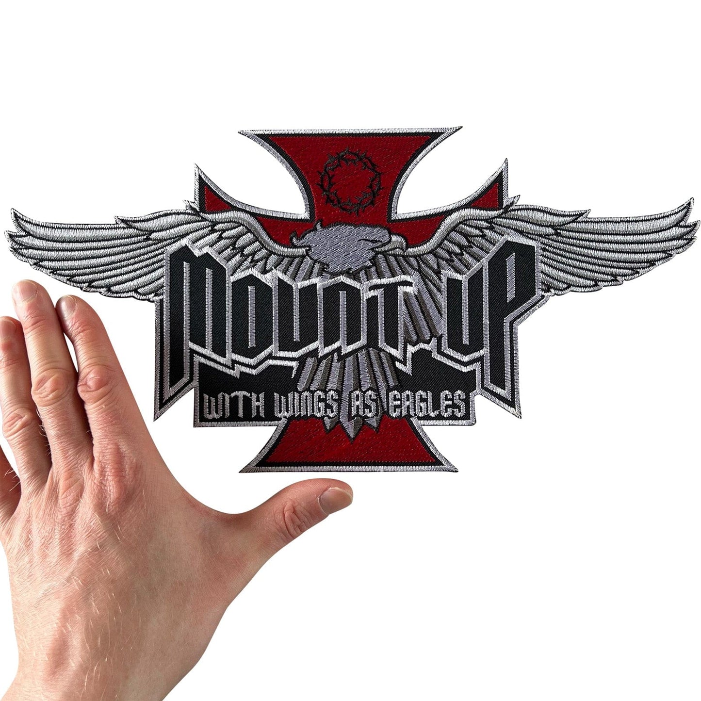 Large Eagle Cross Patch Iron Sew On Motorbike Motorcycle Jacket Embroidery Badge